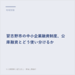 習志野市の中小企業融資制度、公庫融資とどう使い分けるか